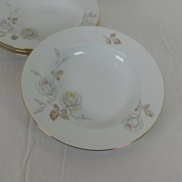 Johann Haviland Sweetheart Rose Rimmed Soup Bowls Bavaria Germany Set of 4 - Picture 5 of 11